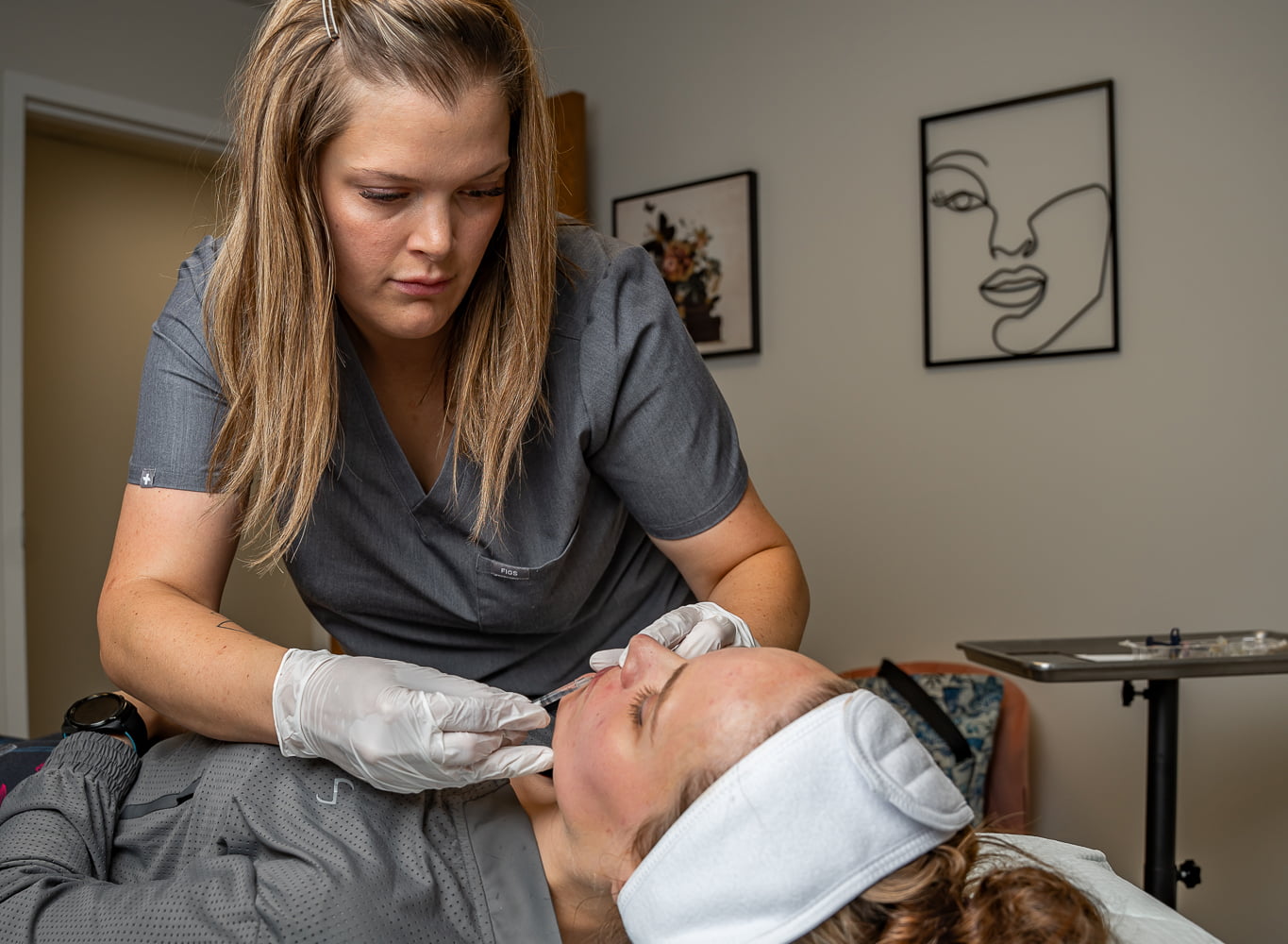 Kaley Guendouz providing Dermal Filler for a woman | Astria Aesthetics in Grove City, Ohio